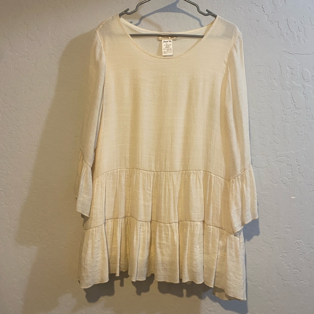 Cream Tiered Tunic Dress